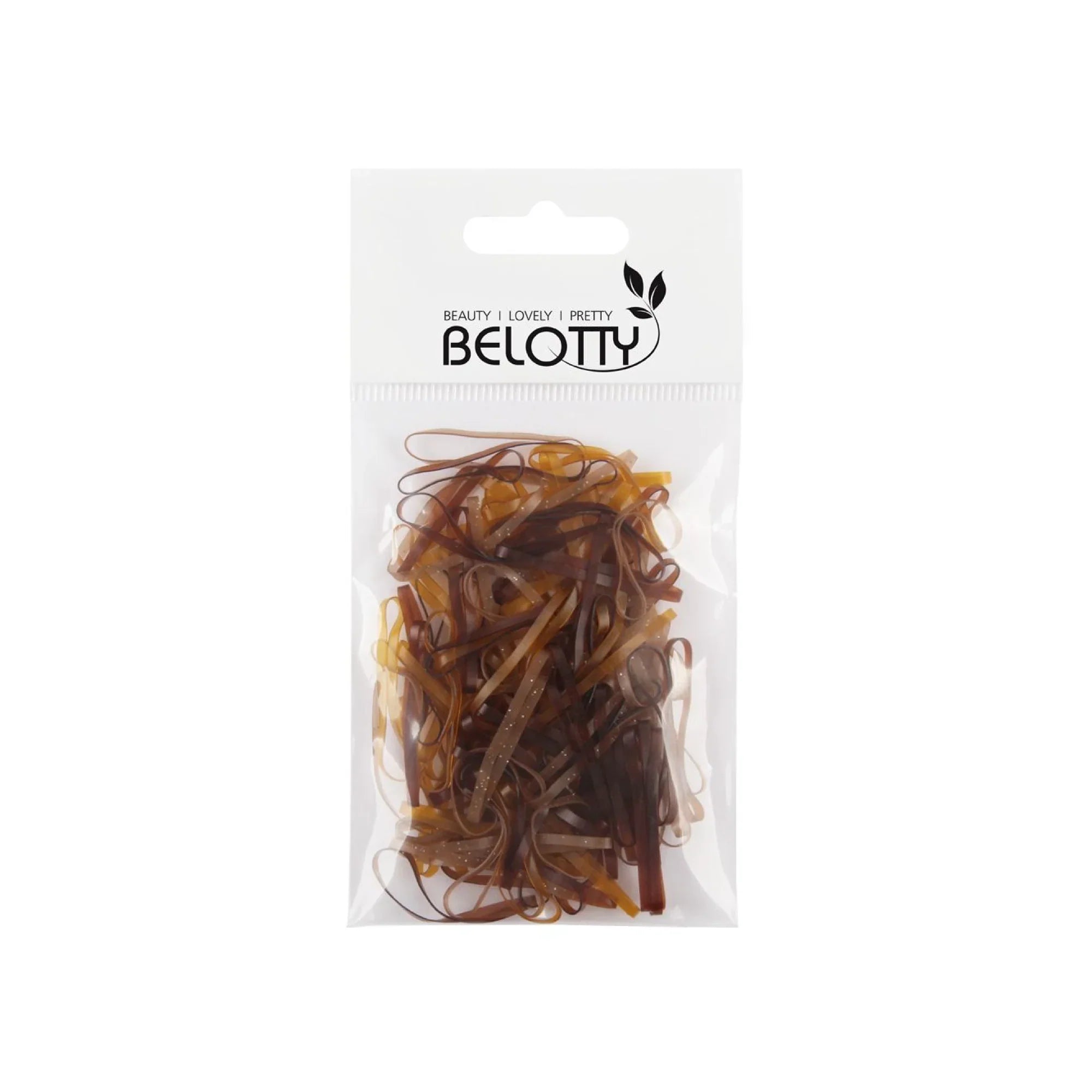 Pack of hair ties with BELOTTY branding on a white background