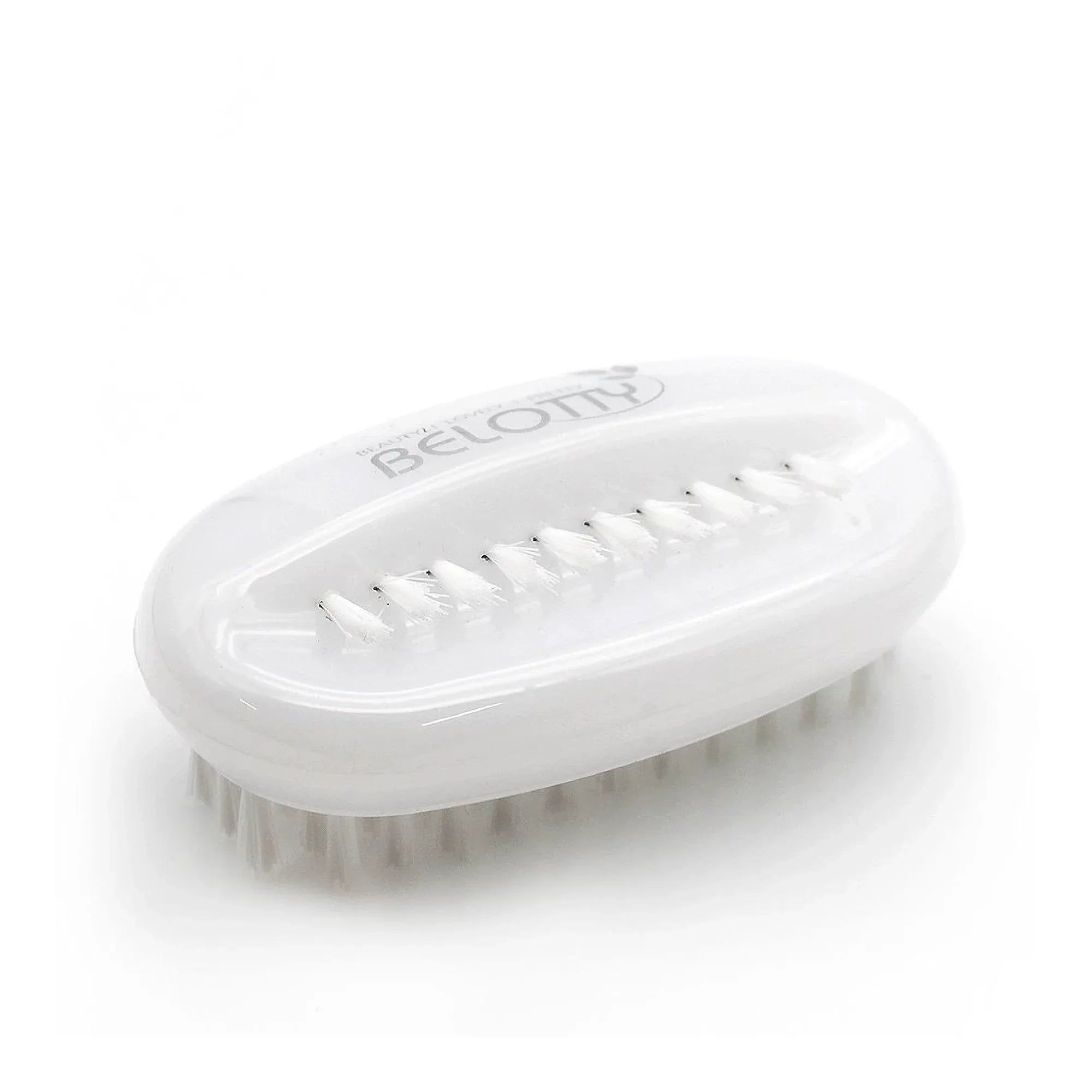 White Nail brush with bristles on a white background