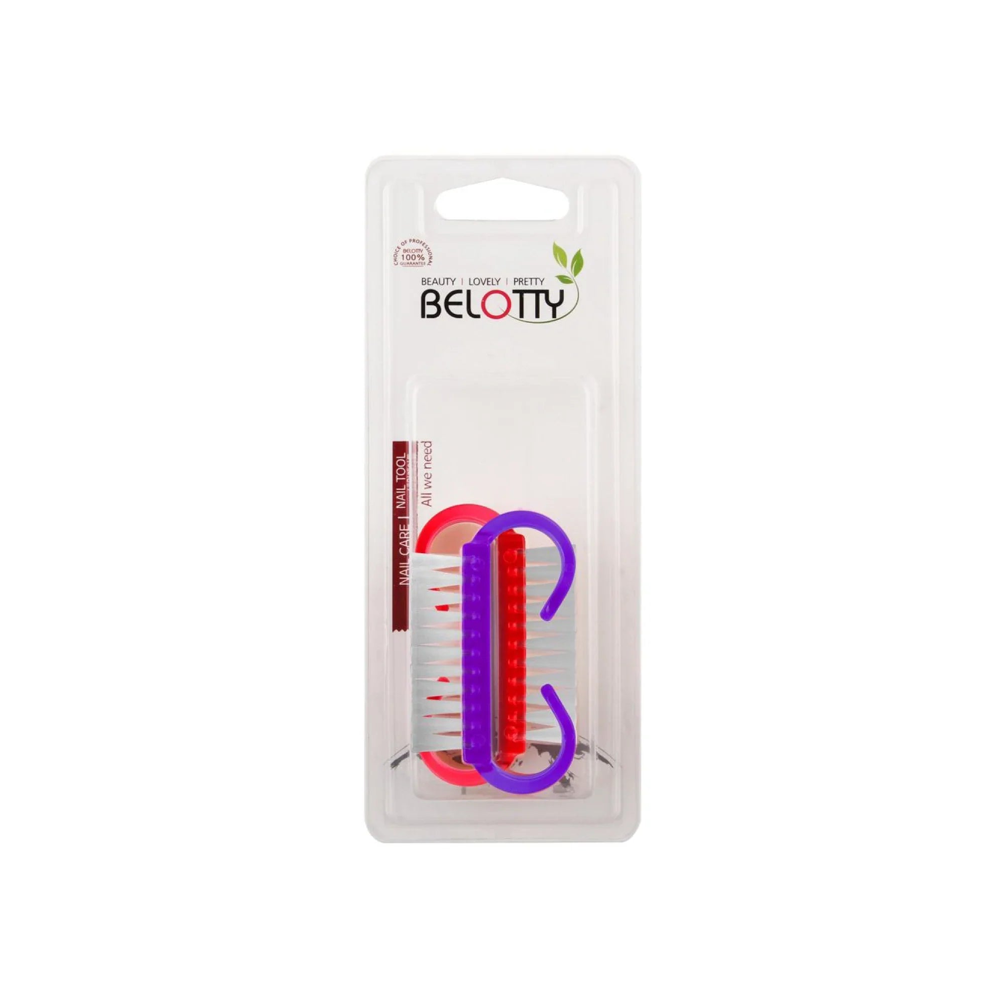 Belotty product packaging with a purple and red tool on a white background