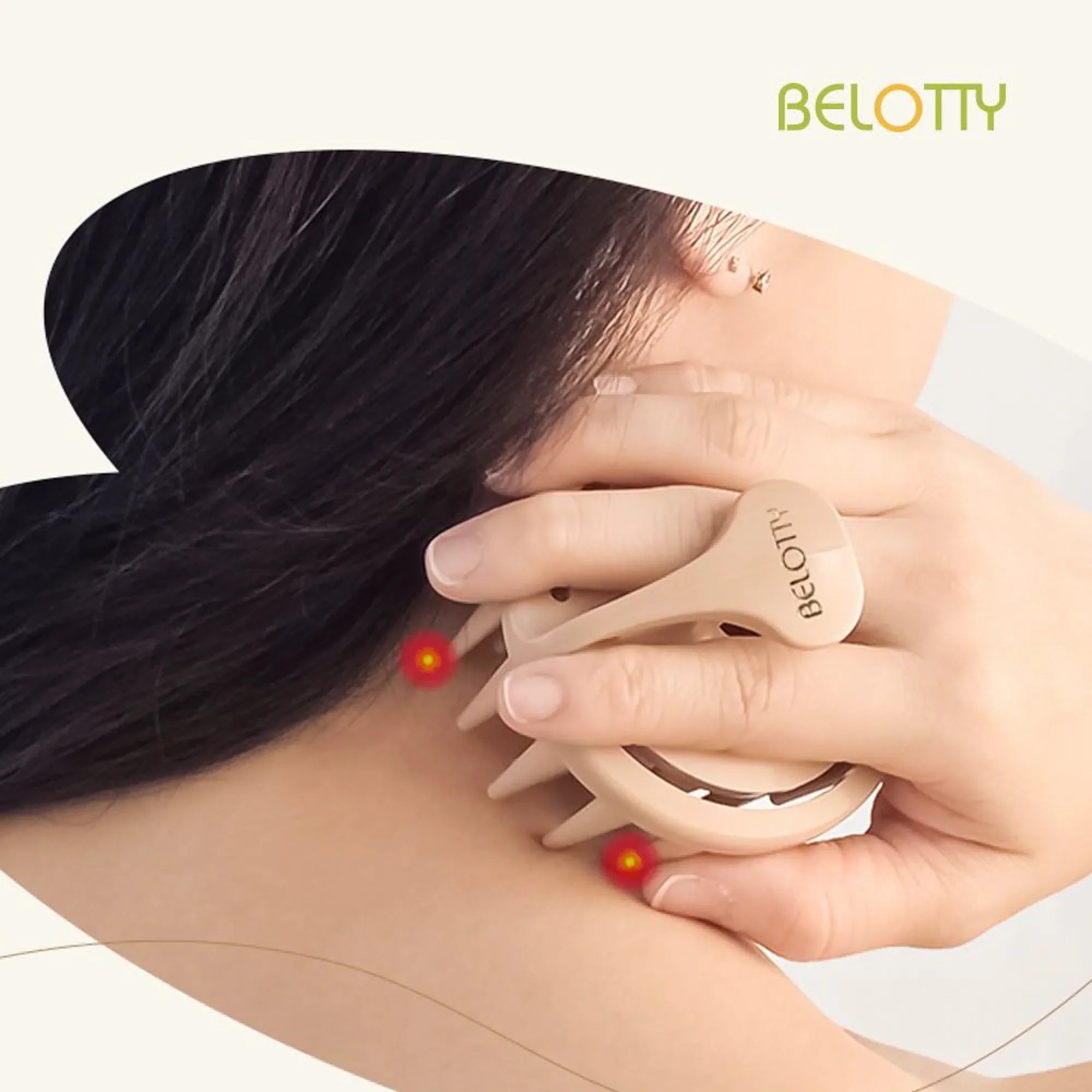 Person using a BELOTTY neck massager on their shoulder